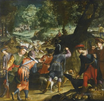 Clásico Painting - grupo de cazadores